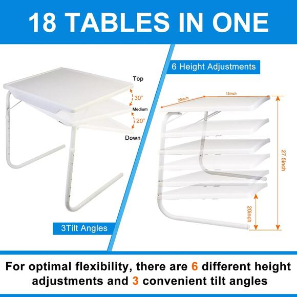 Portable Foldable TV Sofa Dinner Bed Adjustable Tray Laptop Side Table | New - Picture 4 of 4